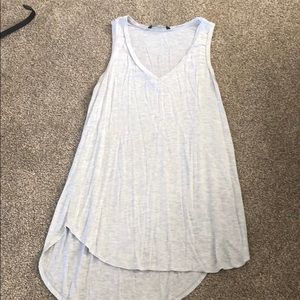 Gray flared Peyton Jensen tank.